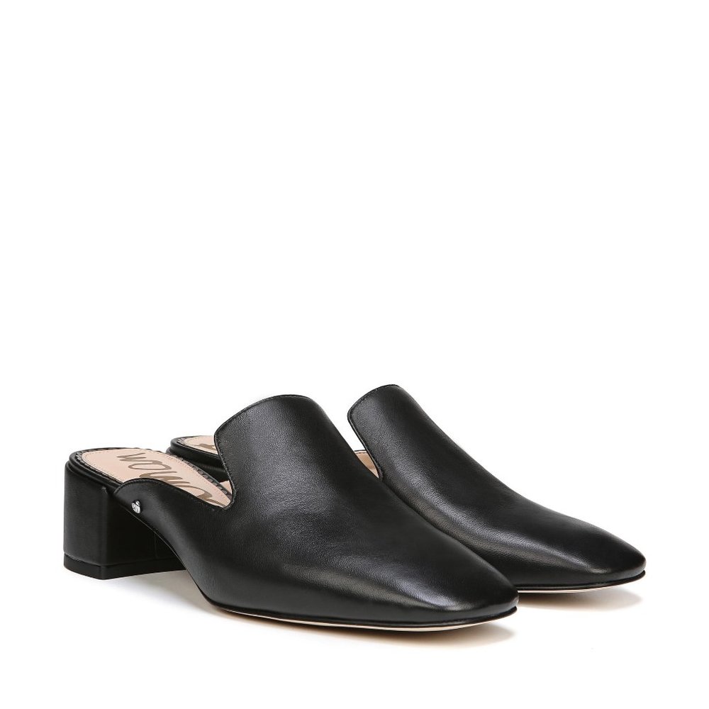 Sam Edelman Adair Black Leather Block Heel Size: 8